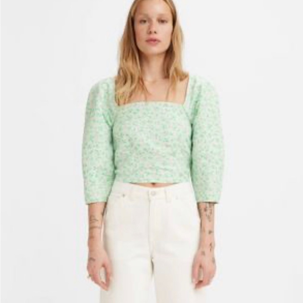 Levi's® Women's Yvie Puff 3/4 Sleeve Cropped Blouse